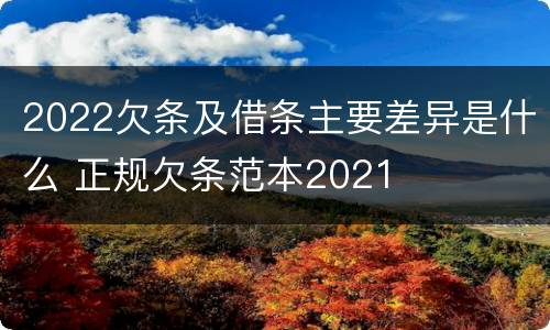 2022欠条及借条主要差异是什么 正规欠条范本2021