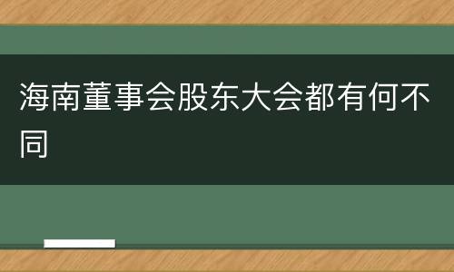 海南董事会股东大会都有何不同