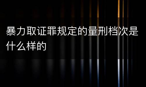 暴力取证罪规定的量刑档次是什么样的