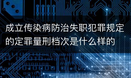 成立传染病防治失职犯罪规定的定罪量刑档次是什么样的