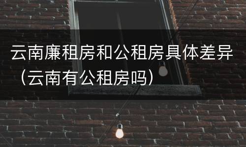 云南廉租房和公租房具体差异（云南有公租房吗）