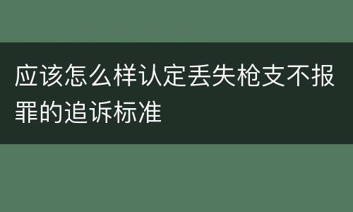 应该怎么样认定丢失枪支不报罪的追诉标准
