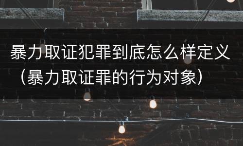 暴力取证犯罪到底怎么样定义（暴力取证罪的行为对象）