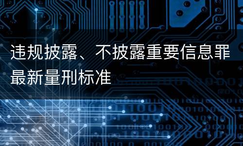 违规披露、不披露重要信息罪最新量刑标准