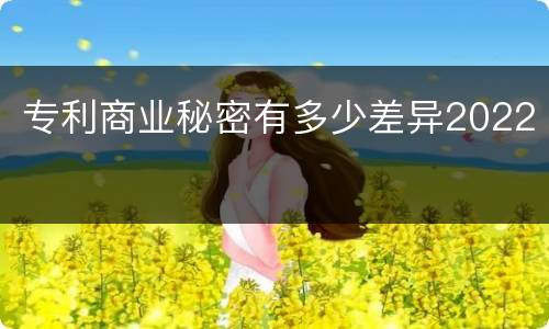 专利商业秘密有多少差异2022