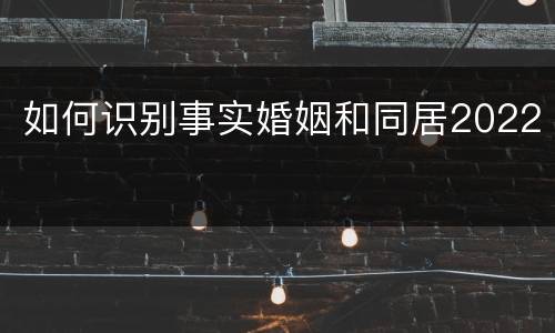 如何识别事实婚姻和同居2022