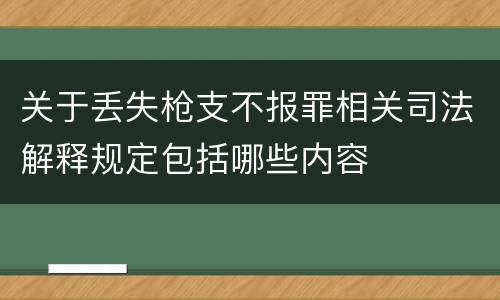 关于丢失枪支不报罪相关司法解释规定包括哪些内容