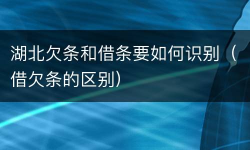 湖北欠条和借条要如何识别（借欠条的区别）
