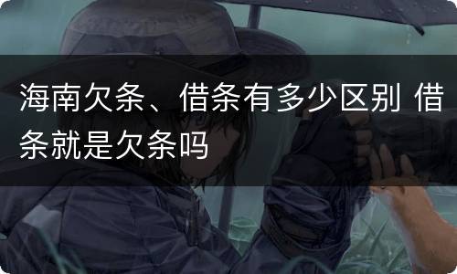 海南欠条、借条有多少区别 借条就是欠条吗