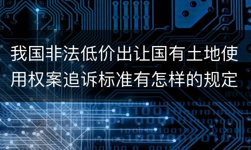 我国非法低价出让国有土地使用权案追诉标准有怎样的规定