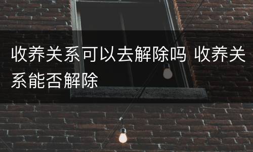收养关系可以去解除吗 收养关系能否解除