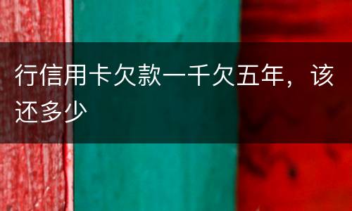 行信用卡欠款一千欠五年，该还多少
