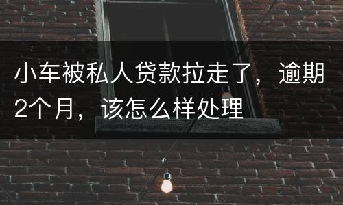 小车被私人贷款拉走了，逾期2个月，该怎么样处理