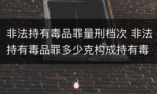 非法持有毒品罪量刑档次 非法持有毒品罪多少克构成持有毒品罪