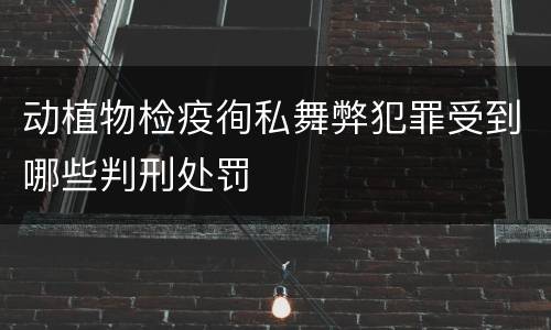 动植物检疫徇私舞弊犯罪受到哪些判刑处罚