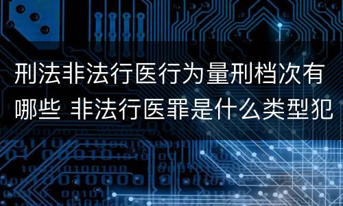 刑法非法行医行为量刑档次有哪些 非法行医罪是什么类型犯罪