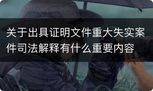 关于出具证明文件重大失实案件司法解释有什么重要内容