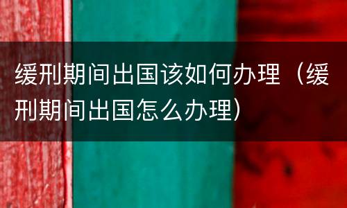 缓刑期间出国该如何办理（缓刑期间出国怎么办理）