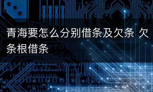 青海要怎么分别借条及欠条 欠条根借条