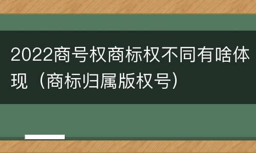 2022商号权商标权不同有啥体现（商标归属版权号）