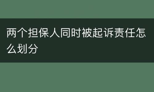 两个担保人同时被起诉责任怎么划分