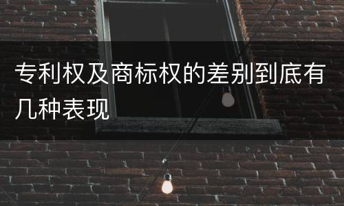 专利权及商标权的差别到底有几种表现