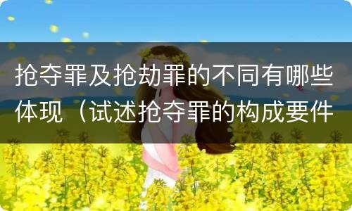 抢夺罪及抢劫罪的不同有哪些体现（试述抢夺罪的构成要件以及与抢劫罪的区别）