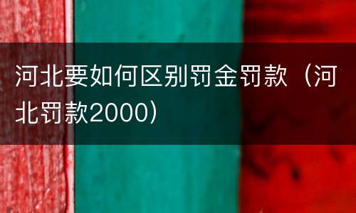 河北要如何区别罚金罚款（河北罚款2000）