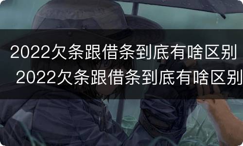 2022欠条跟借条到底有啥区别 2022欠条跟借条到底有啥区别呢