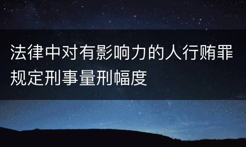 法律中对有影响力的人行贿罪规定刑事量刑幅度