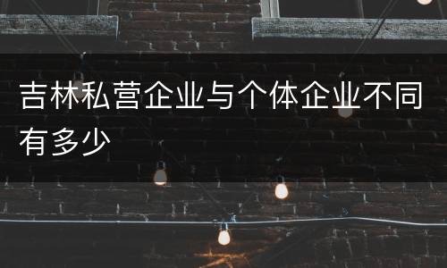 吉林私营企业与个体企业不同有多少