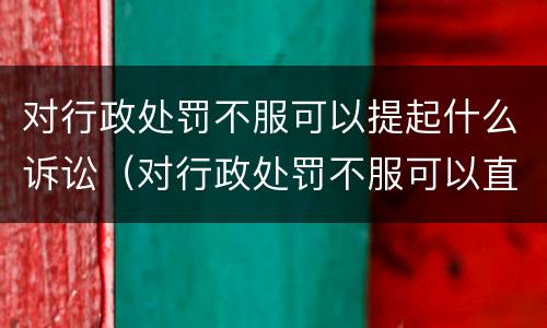 对行政处罚不服可以提起什么诉讼（对行政处罚不服可以直接提起诉讼吗）