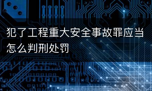 犯了工程重大安全事故罪应当怎么判刑处罚