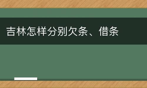 吉林怎样分别欠条、借条