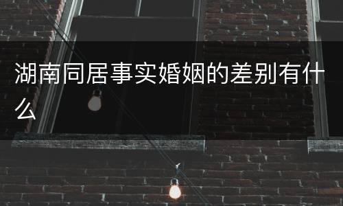 湖南同居事实婚姻的差别有什么