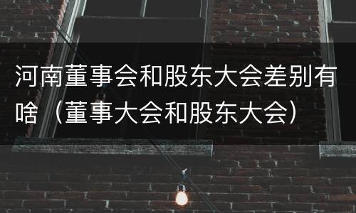 河南董事会和股东大会差别有啥（董事大会和股东大会）