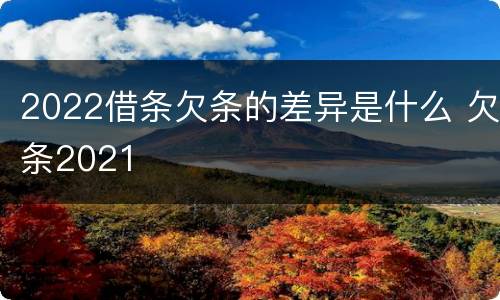 2022借条欠条的差异是什么 欠条2021