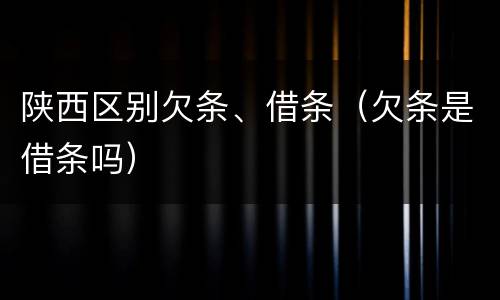 陕西区别欠条、借条（欠条是借条吗）
