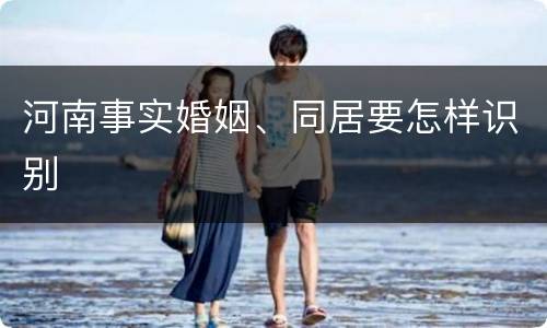 河南事实婚姻、同居要怎样识别