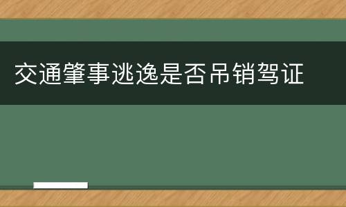 交通肇事逃逸是否吊销驾证