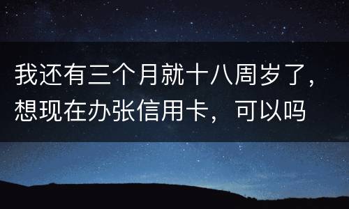 我还有三个月就十八周岁了，想现在办张信用卡，可以吗