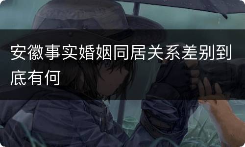 安徽事实婚姻同居关系差别到底有何