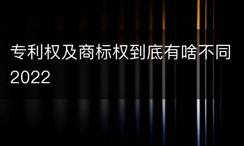 专利权及商标权到底有啥不同2022