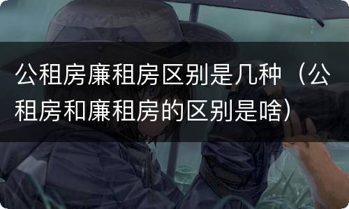 公租房廉租房区别是几种（公租房和廉租房的区别是啥）