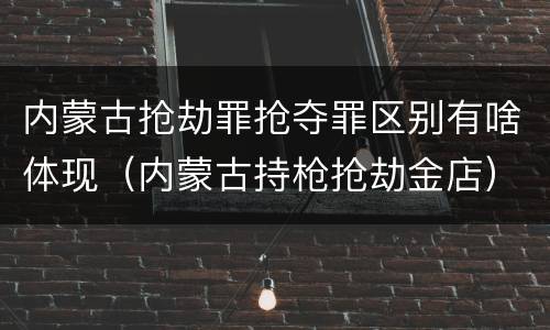 内蒙古抢劫罪抢夺罪区别有啥体现（内蒙古持枪抢劫金店）