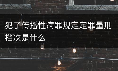 犯了传播性病罪规定定罪量刑档次是什么