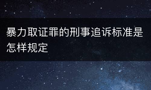 暴力取证罪的刑事追诉标准是怎样规定