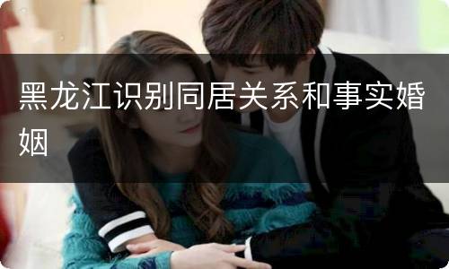 黑龙江识别同居关系和事实婚姻