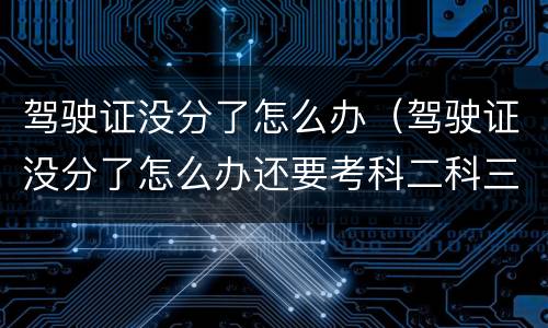 驾驶证没分了怎么办（驾驶证没分了怎么办还要考科二科三吗）
