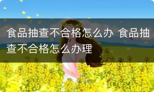 食品抽查不合格怎么办 食品抽查不合格怎么办理
